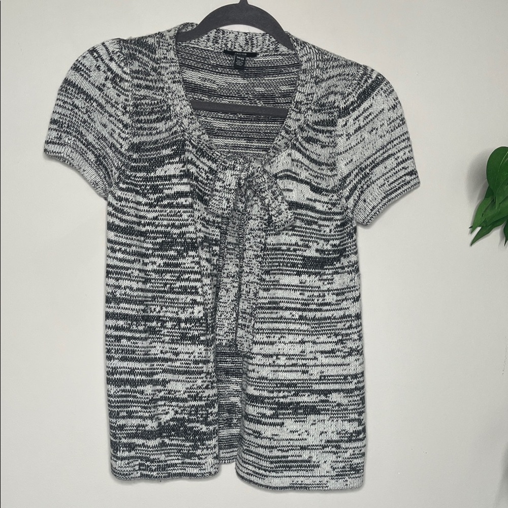 Jacob Black and White Knit Cardigan